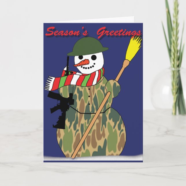 Military Snowman Holiday Card (Front)