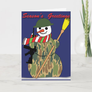 Military Snowman Holiday Card