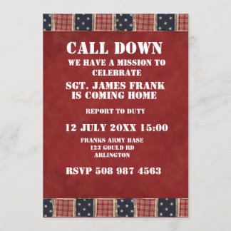 military soldier coming home invitation