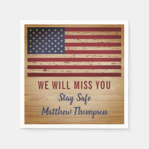 Military Soldier Going Away Party American Flag Napkin