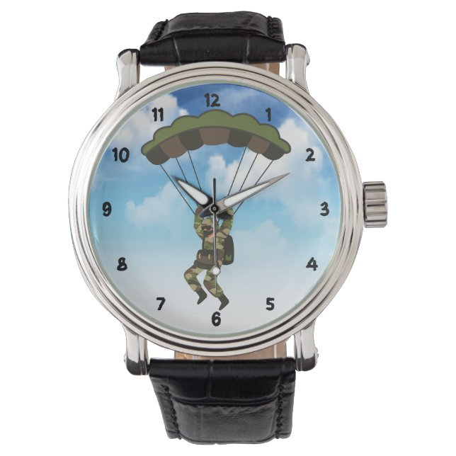 Military Soldier / Paratrooper with Clouds Watch (Front)