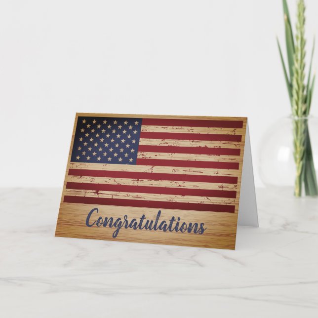 Military Soldier Patriotic American Flag Card (Front)