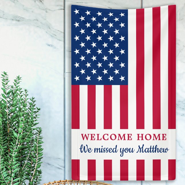 Military Soldier Welcome Home Party USA Flag Banner (Creator Uploaded)