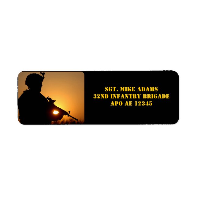 Military Soldier With Rifle At Sunset (Front)