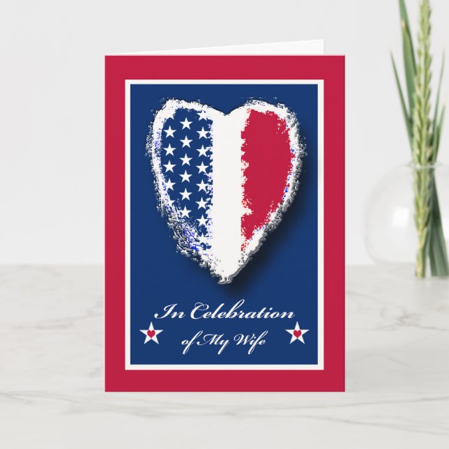 Military Spouse Appreciation Day for Wife, Heart Card (Front)