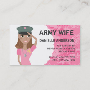 Military Spouse Calling Card (dark skin)