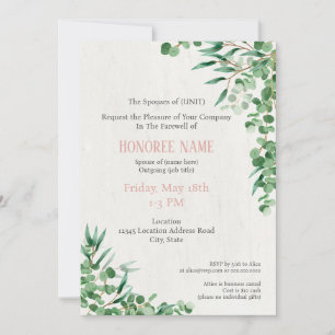 Military Spouse Farewell Invitation Digital Green