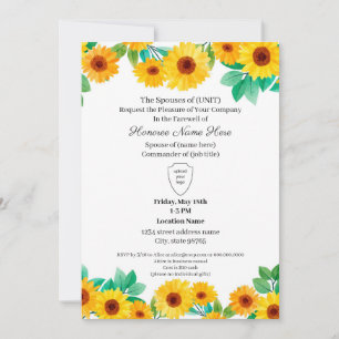Military Spouse Farewell Sunflower Download Invitation