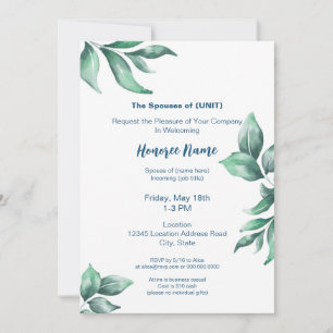 Military Spouse Greenery Digital Welcome  Invitation