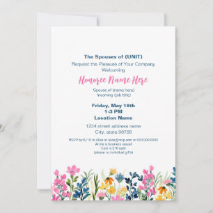 Military Spouse Welcome Floral Download Invitation