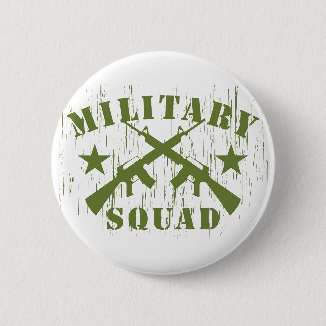 Military Squad M16 - Green 6 Cm Round Badge (Front)