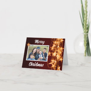 Military String Star Lights Christmas Photo Holida Holiday Card