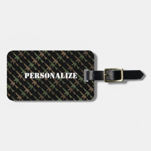 Military Style Gun Camouflage GI Rifle Cool Dirty  Luggage Tag
