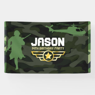 Military Style Party Backdrop Banner