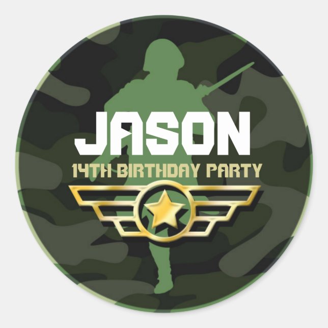 Military Style Party Sticker (Front)