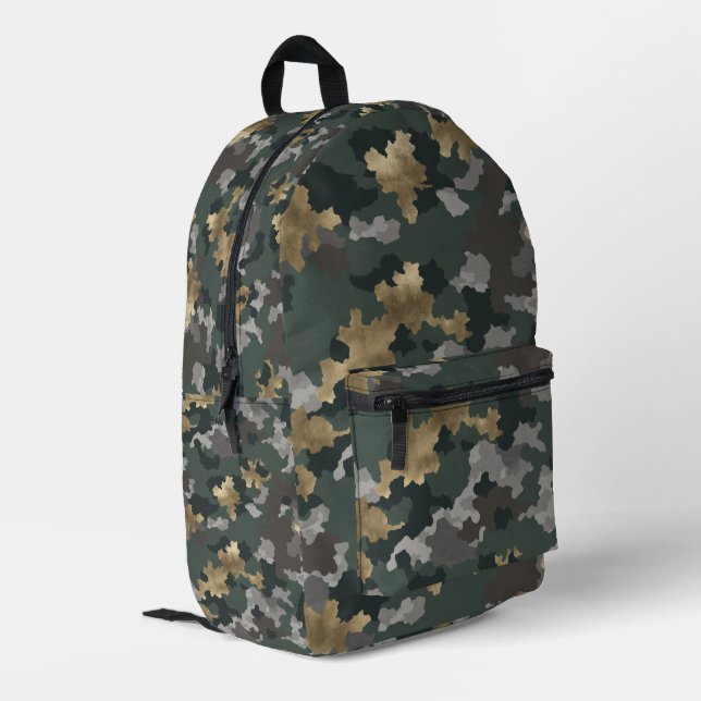 Military style printed backpack (Back Corner Left)