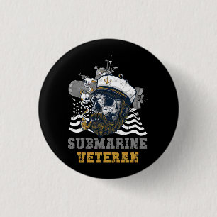 Military Submarine Veteran Submariner Skull Captai 3 Cm Round Badge
