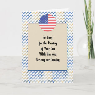 Military Sympathy Card for Son