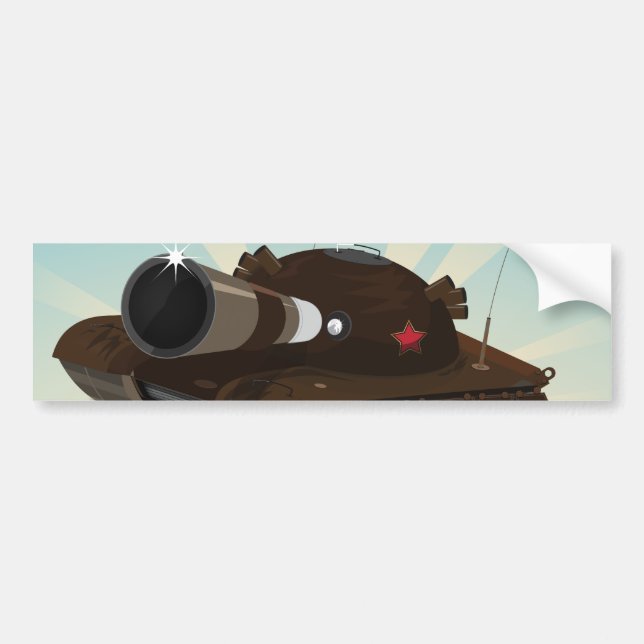 Military Tank Bumper Sticker (Front)