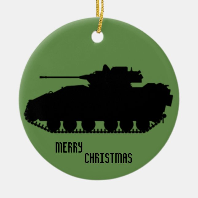 Military Tank Ceramic Tree Decoration (Front)