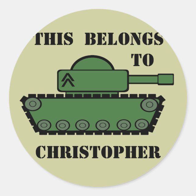 Military Tank Classic Round Sticker (Front)
