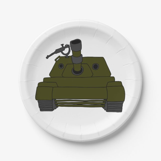 Military Tank Paper Plate (Front)