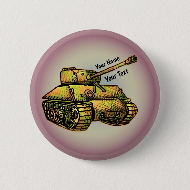 Military Tank  pin button (Front)
