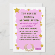 Military Thank You Card — Pink Top Secret Girl
