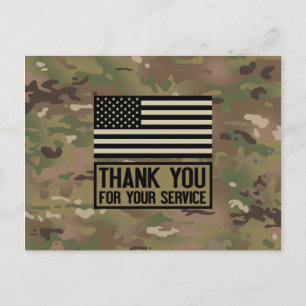 Military - Thank You For Your Service Postcard