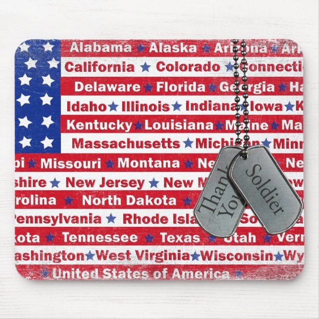 Military Thank You Mouse Mat (Front)