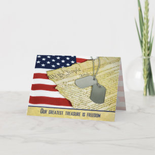 Military Thank You with dog tags Card