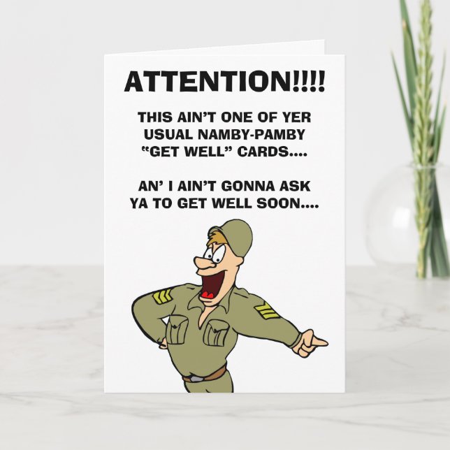 Military-Themed Get Well NOW Card (Front)