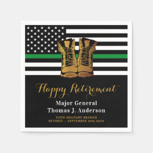 Military Thin Green Line Boots Retirement Party  Napkin