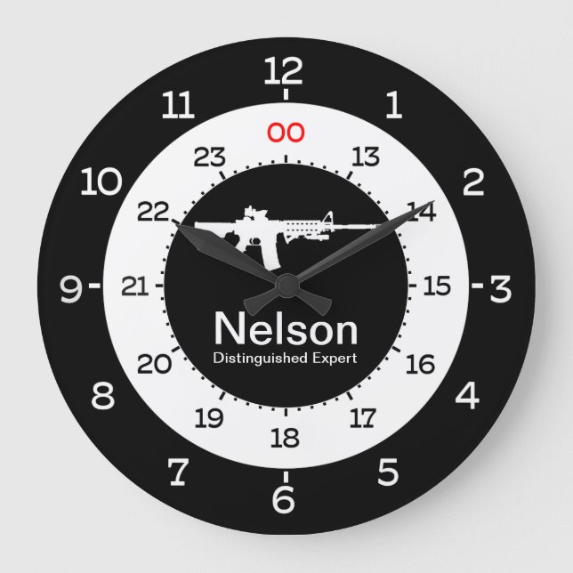 MILITARY TIME - 12-HOUR FORMAT LARGE CLOCK (Front)
