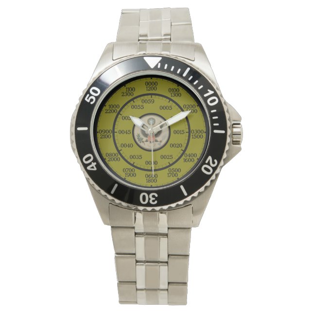 Military Time Drab Green Americana Watch (Front)