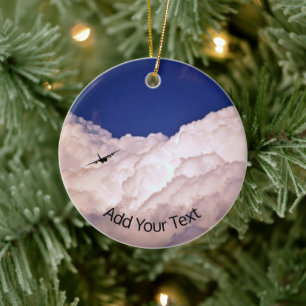 Military Transport Aeroplane by Shirley Taylor Ceramic Tree Decoration