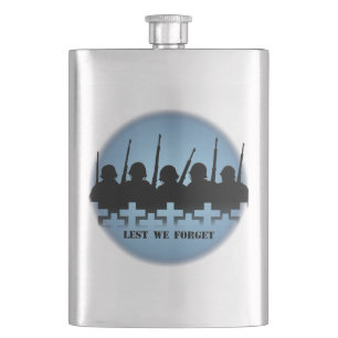 Military Tribute Flask Lest We Forget Drink Flask