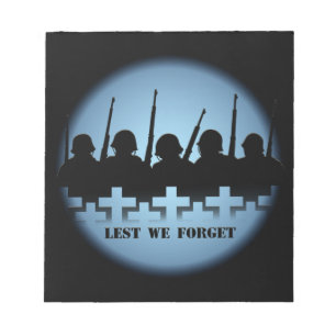 Military Tribute Notepad Lest We Forget Notepad