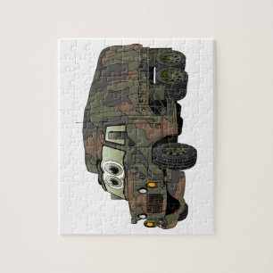 Military Troop Carrier Cartoon Jigsaw Puzzle