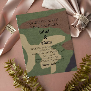 Military uniform army wedding invitation