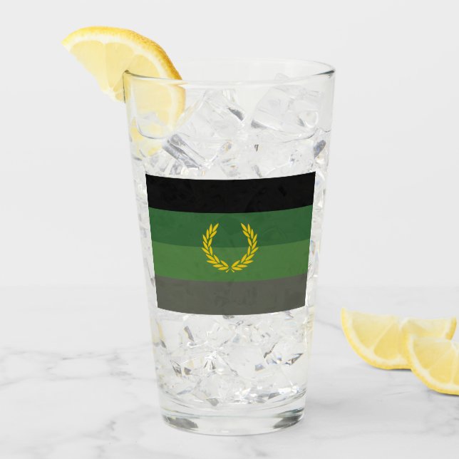 Military Uniform Pride Flag Glass (Front Ice)