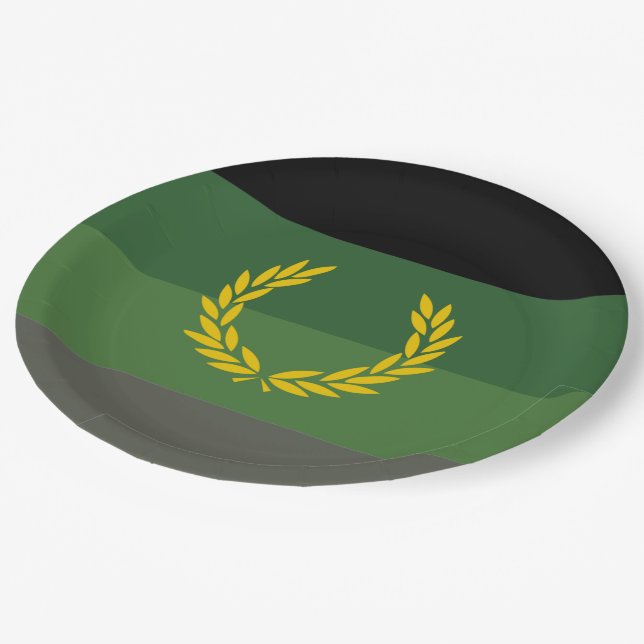 Military Uniform Pride Flag Paper Plate (Angled)