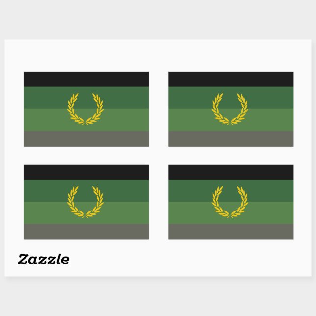 Military Uniform Pride Flag Rectangular Sticker (Sheet)