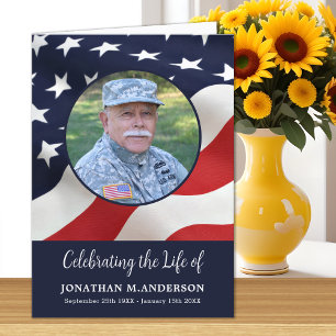 Military - US Flag - Celebration of Life - Funeral Programme