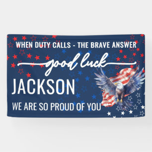 Military US Flag Going Away Farewell Party  Banner