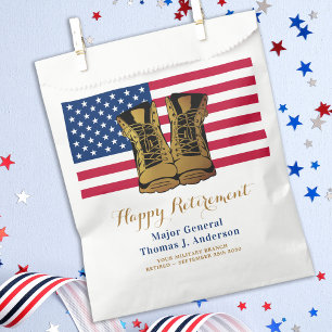 Military USA American Flag Boots Retirement Party Favour Bags