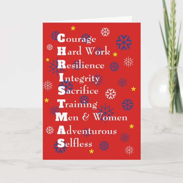 Military USA Customisable Merry Christmas Holiday Card (Front)