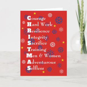 Military USA Customisable Merry Christmas Holiday Card