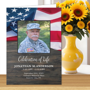 Military USA Flag - Celebration of Life - Funeral Programme