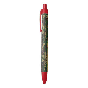 Military vehicle camouflage pattern black ink pen